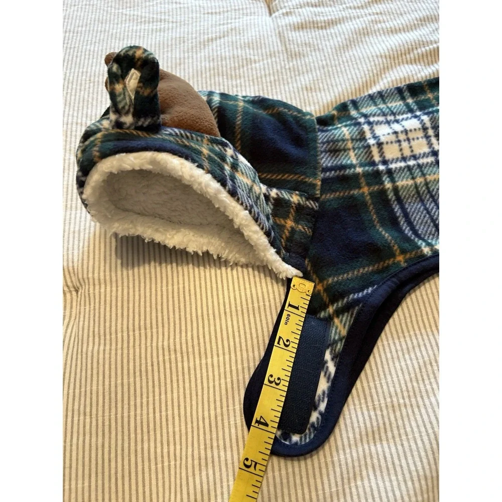 The Children's Place‎ Dog Plaid Moose Pajamas Size Medium Micro Fleece Green
